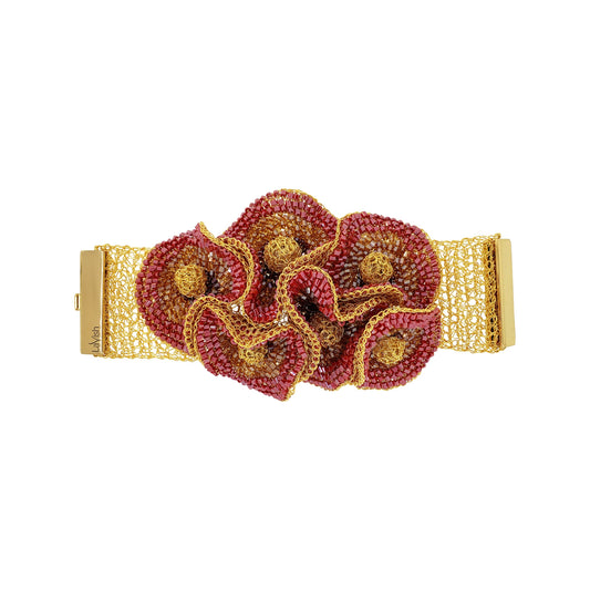 Bracelete de Crochê Buttercup Maxi Vermelho