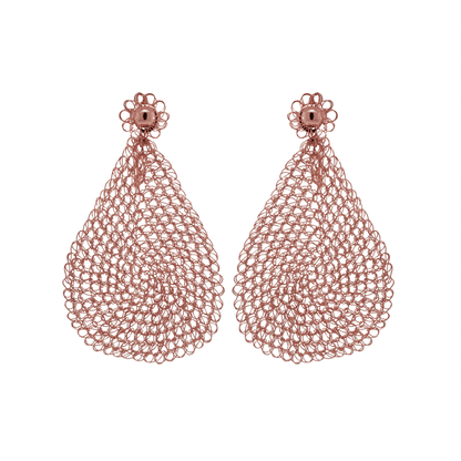 Brinco de Crochê Gota Rosé