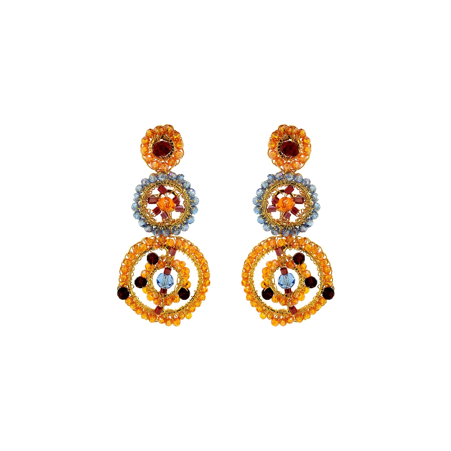 Brinco de Crochê Chronos Trio Sunrise Mix