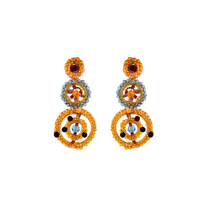 Brinco de Crochê Chronos Trio Sunrise Mix