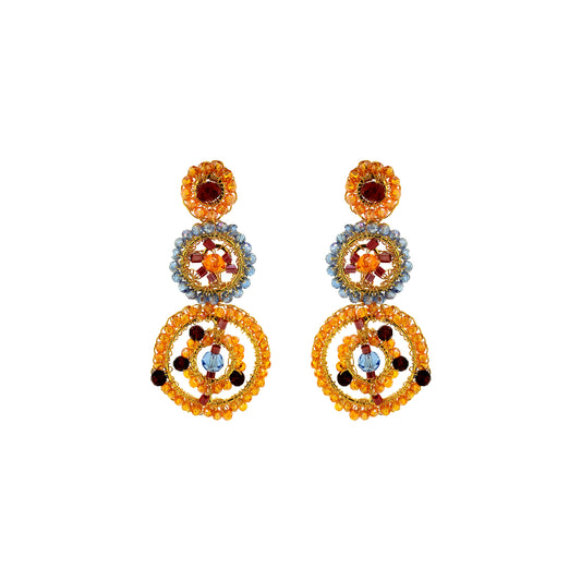 Brinco de Crochê Chronos Trio Sunrise Mix