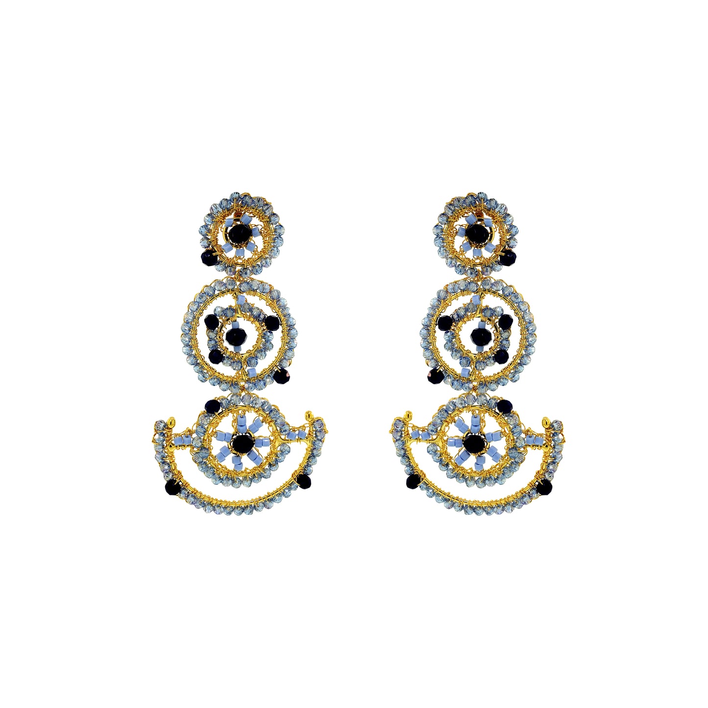 Brinco de Crochê Chronos Maxi Sky Blue