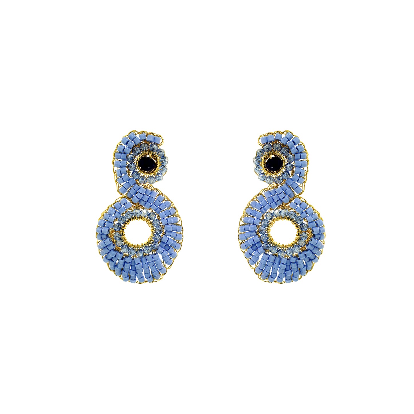 Brinco de Crochê Aura Sky Blue