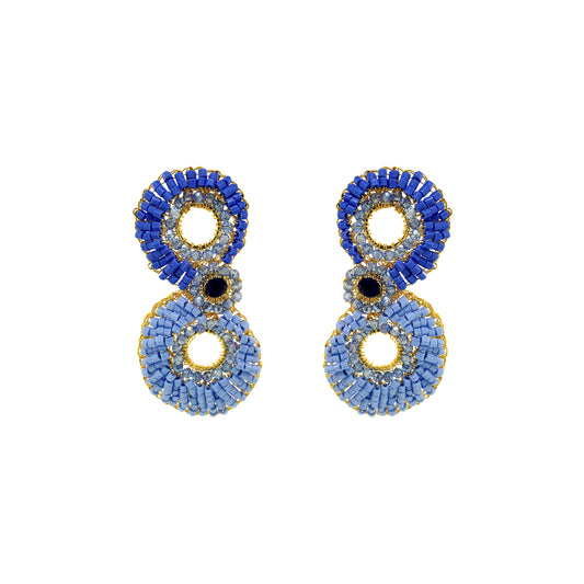 Brinco de Crochê Aura Maxi Sky Blue