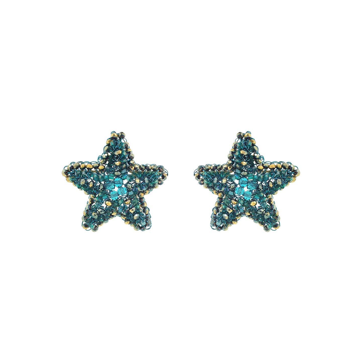 Brinco de Crochê Sea Star Post Teal