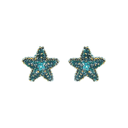 Brinco de Crochê Sea Star Post Teal