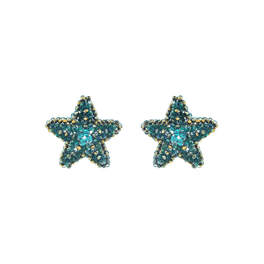 Brinco de Crochê Sea Star Post Teal