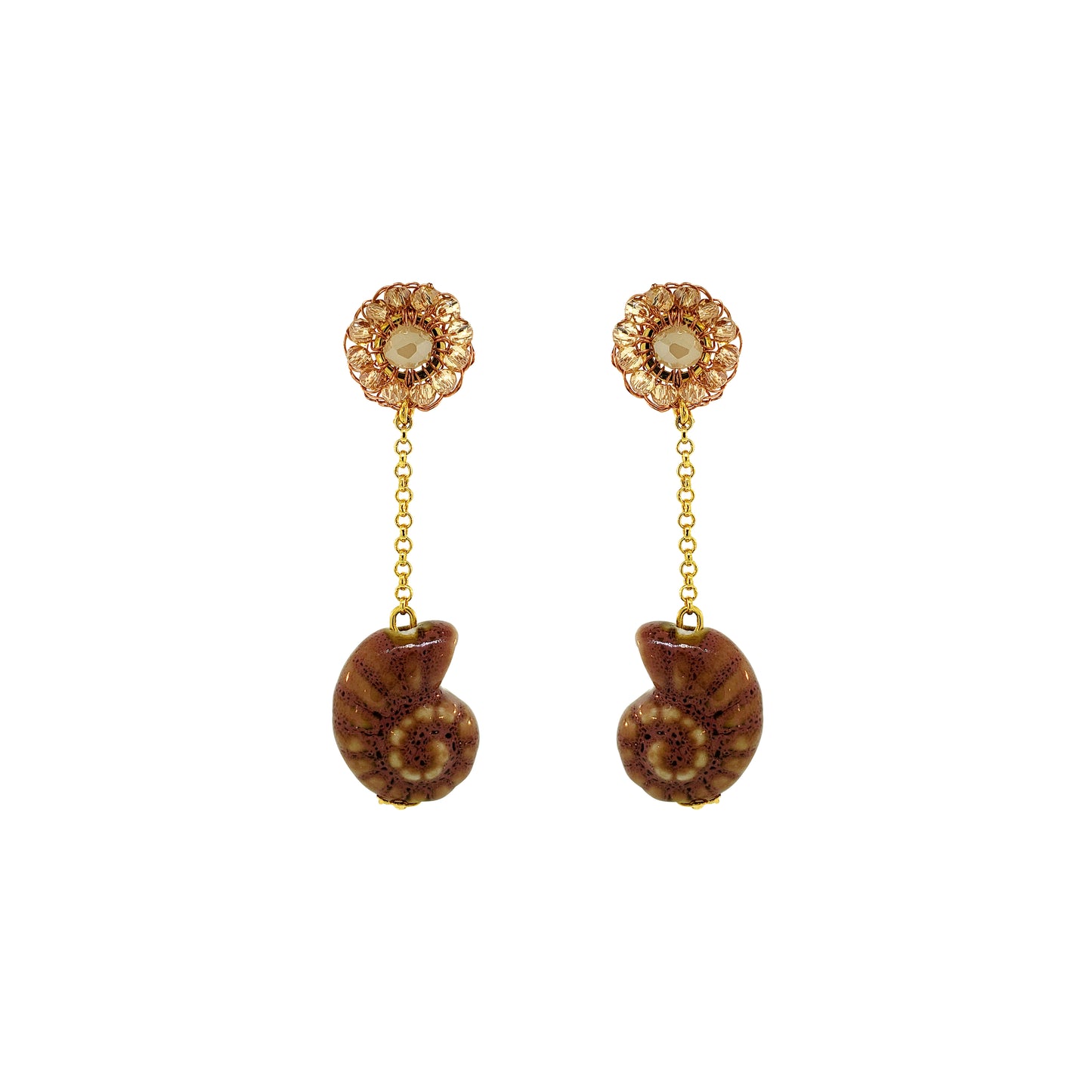 Brinco de Crochê Seashell Dangle Butter