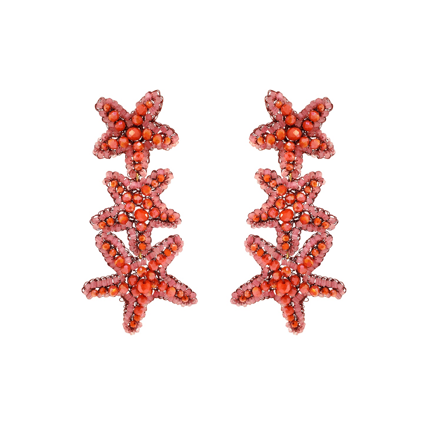 Brinco de Crochê SeaStar Cascata Coral Bloom