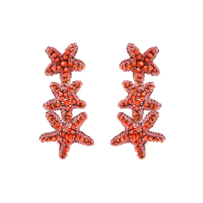 Brinco de Crochê SeaStar Cascata Coral Bloom