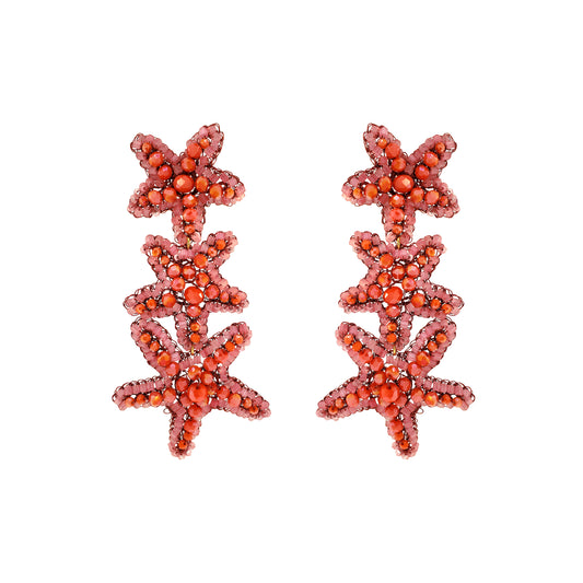 Brinco de Crochê SeaStar Cascata Coral Bloom