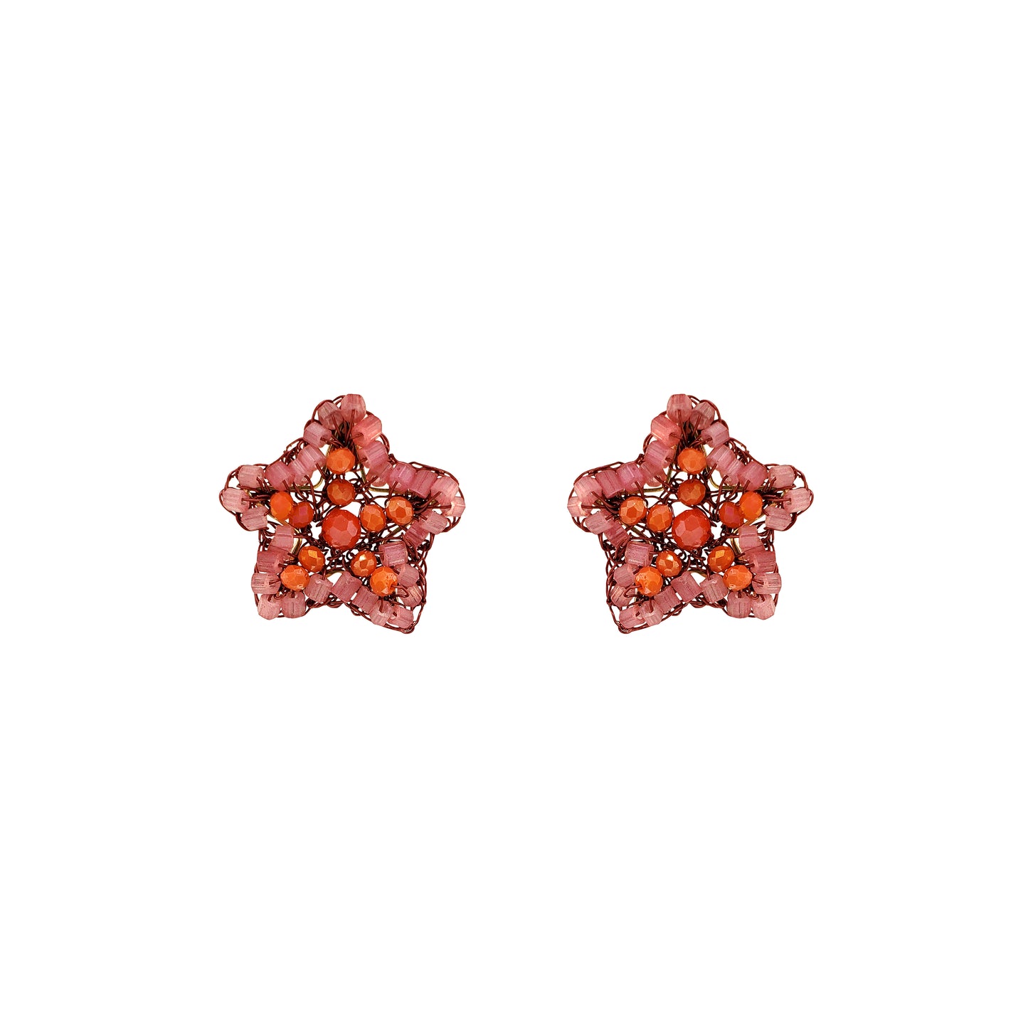 Brinco de Crochê Sea Star Mini Coral Bloom