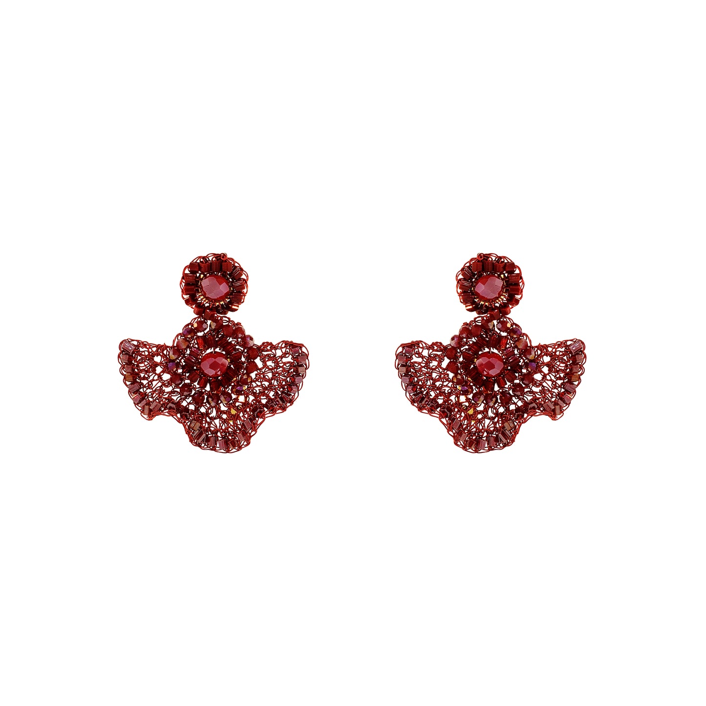 Brinco de Crochê Crest Flower Bigger Infinite Love - Burgundy