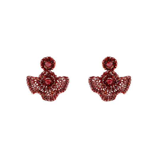 Brinco de Crochê Crest Flower Bigger Infinite Love - Burgundy