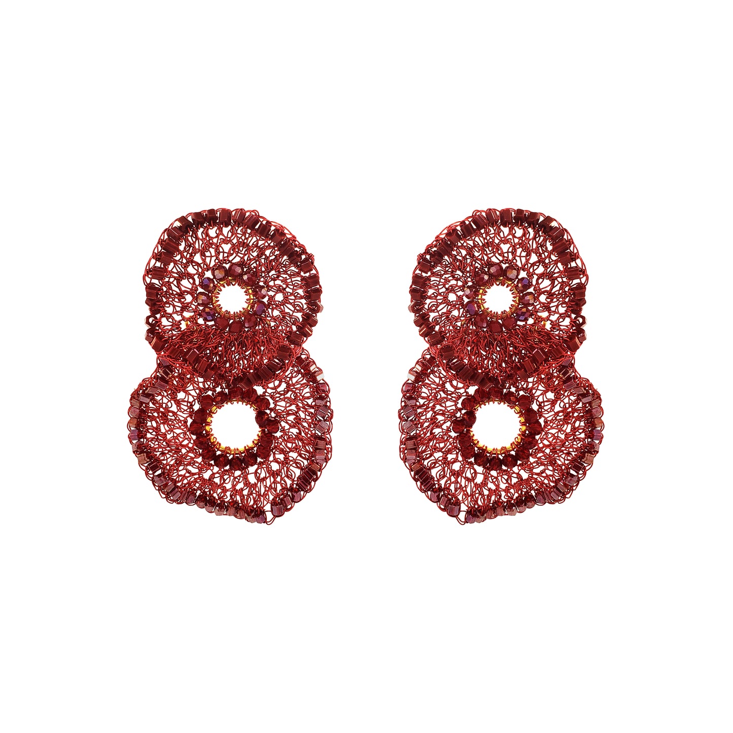 Brinco de Crochê Crista Infinite Love - Burgundy