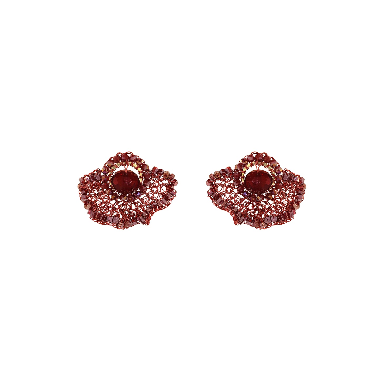 Brinco de Crochê Crest Flower Infinite Love - Burgundy