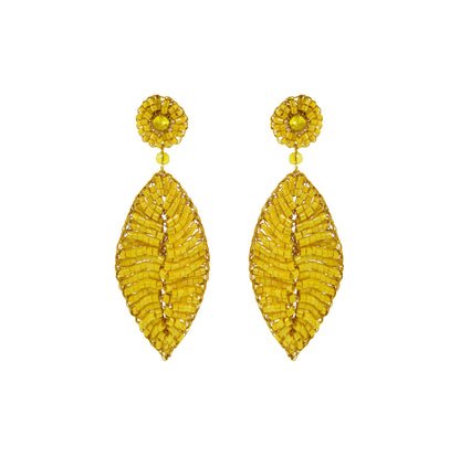 Brinco de Crochê Leaf Yellow Eletric Warmth Mix