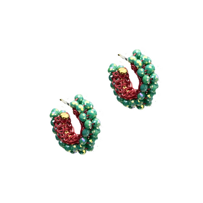 Brinco Dandelion Hoops Verde e Rosa Legacy Sale