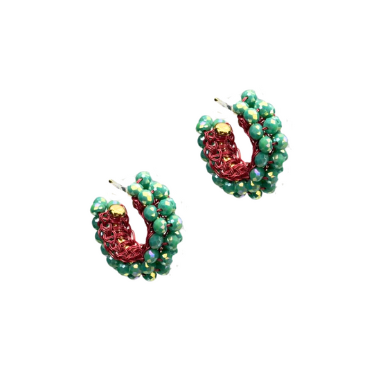 Brinco Dandelion Hoops Verde e Rosa Legacy Sale