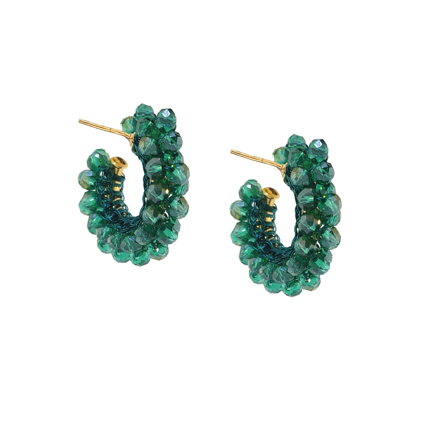 Brinco de Crochê Mini Argola Classic Verde Vivo