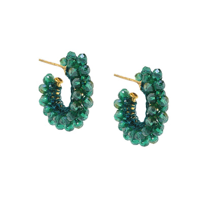 Brinco de Crochê Mini Argola Classic Verde Vivo