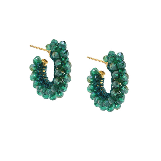 Brinco de Crochê Mini Argola Classic Verde Vivo