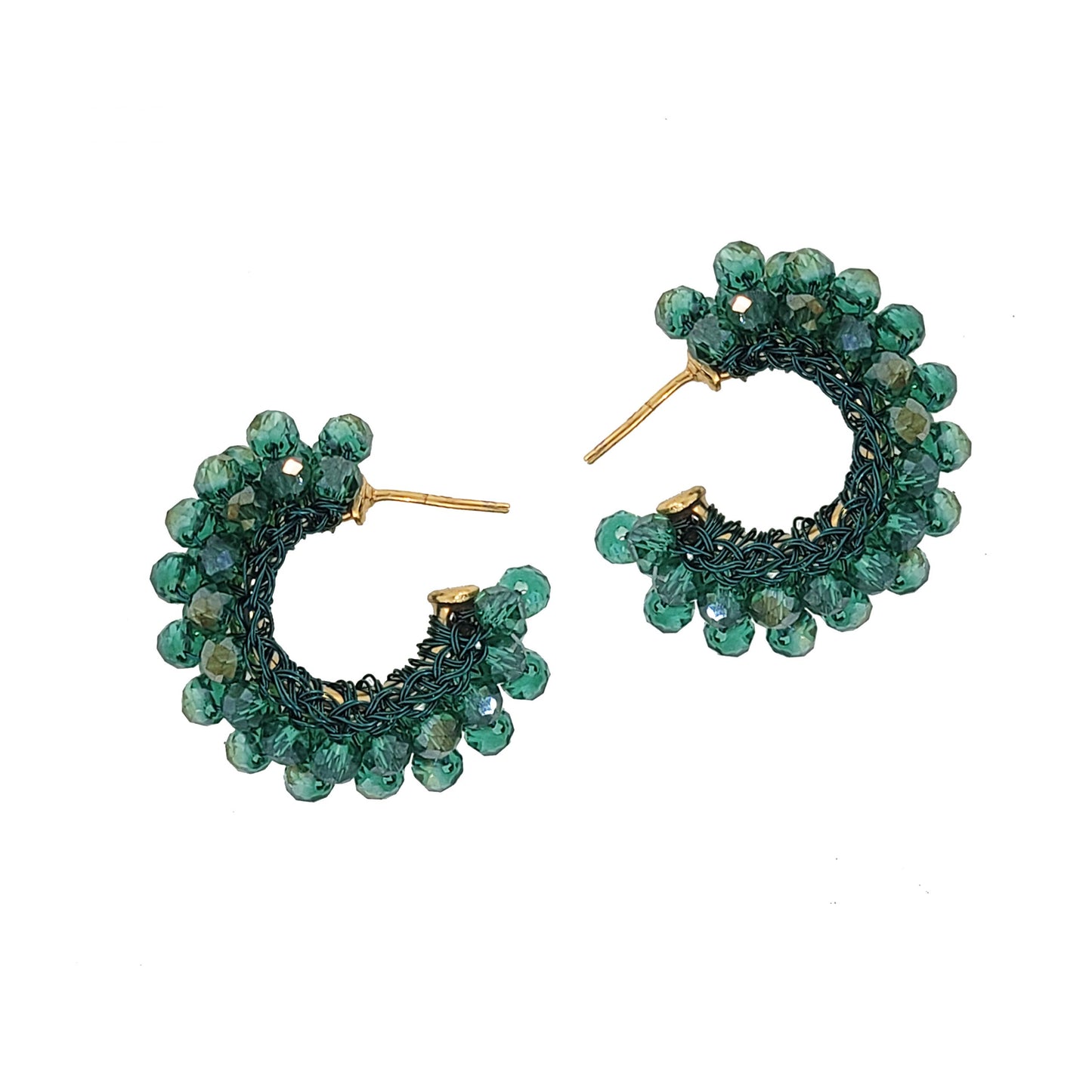 Brinco de Crochê Mini Argola Classic Verde Vivo