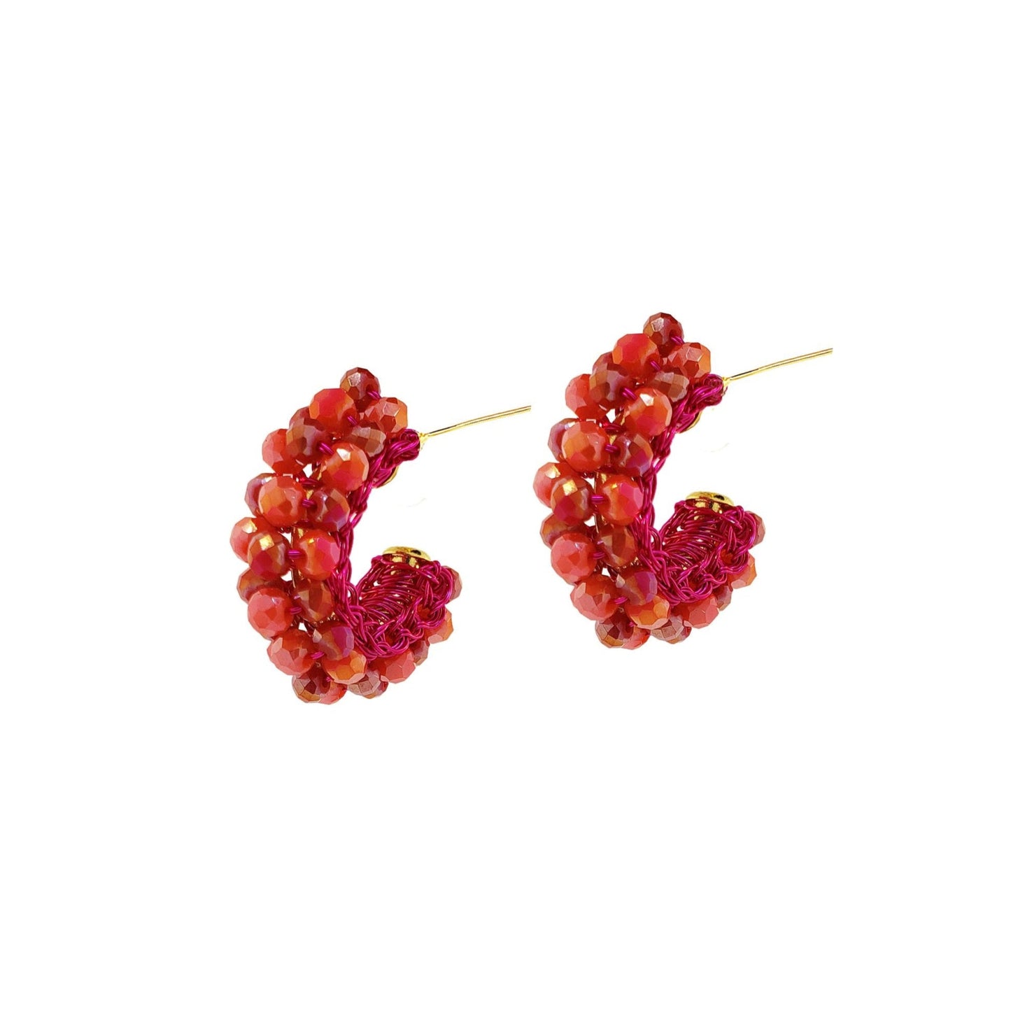 Brinco Dandelion Hoops Aurora Rosa