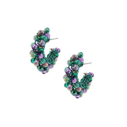 Brinco Dandelion Hoops Aurora Lilás e Verde