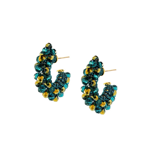 Brinco de Crochê Dandelion Hoops Teal