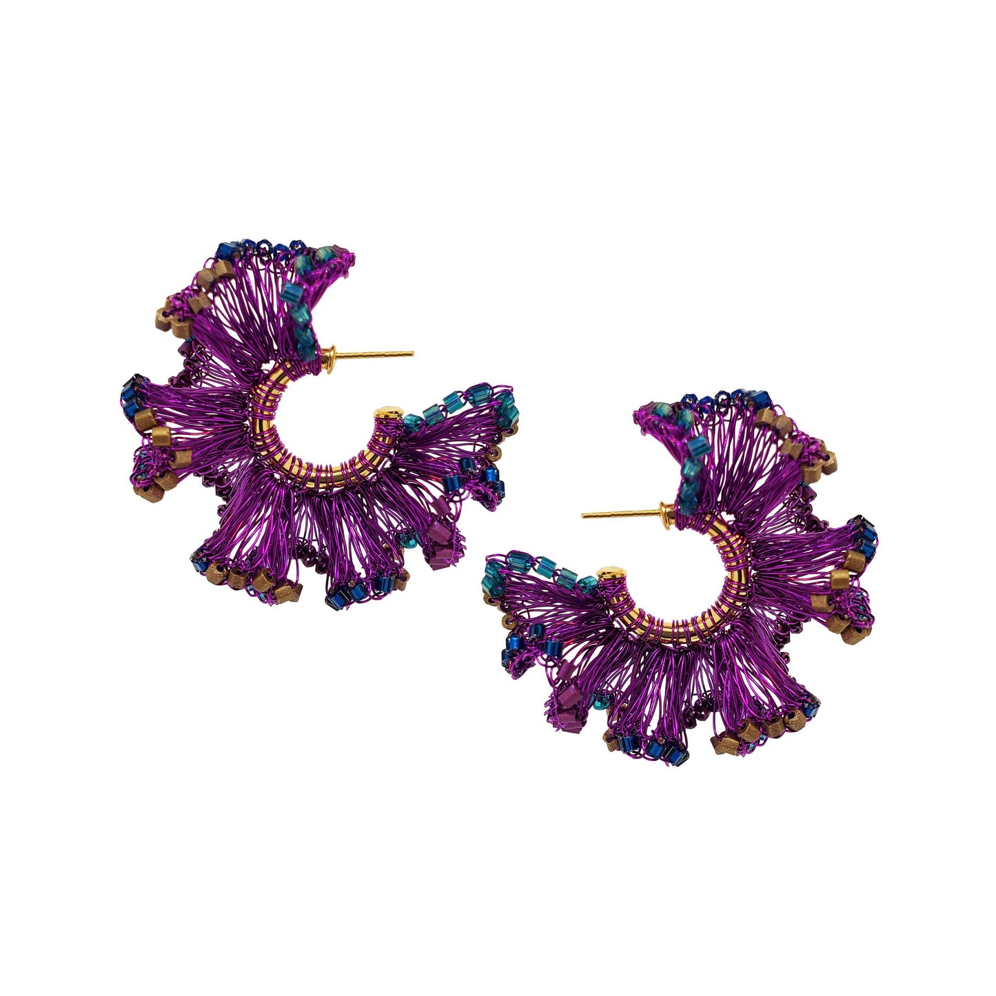Brinco de Crochê Argola Jabot Amazon