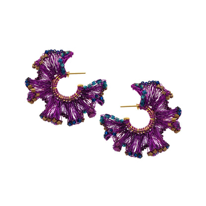 Brinco de Crochê Argola Jabot Amazon