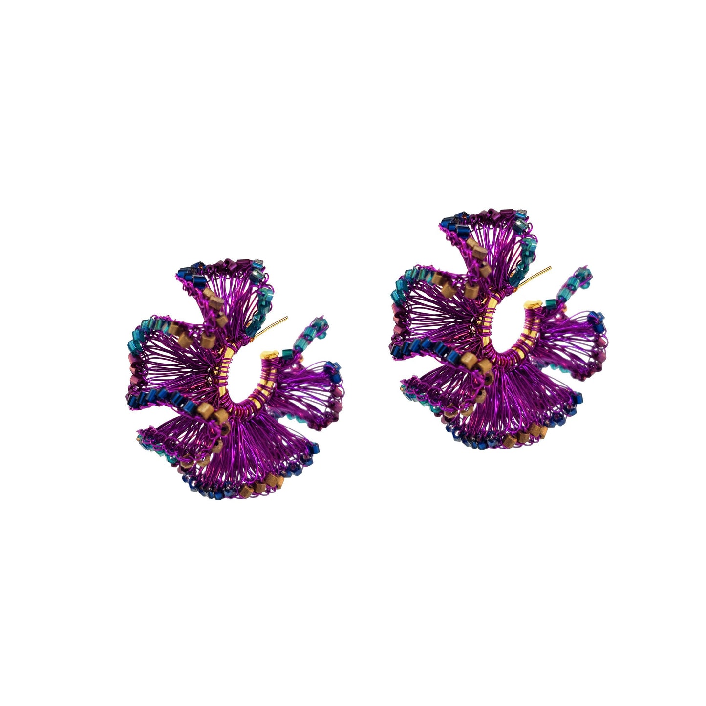 Brinco de Crochê Argola Jabot Amazon