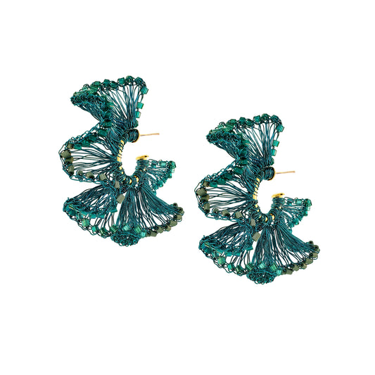 Brinco de Crochê Rio Hoops Teal