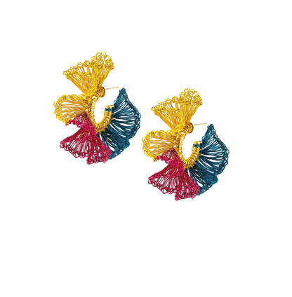 Brinco de Crochê Rio Hoops Eletric Warmth Mix