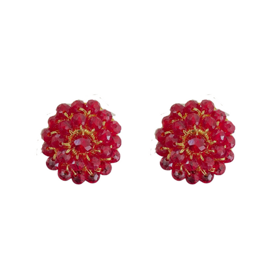 Brinco de Crochê Ava Cristal Vermelho