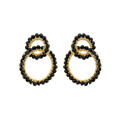 Brinco de Crochê Argolas Negro