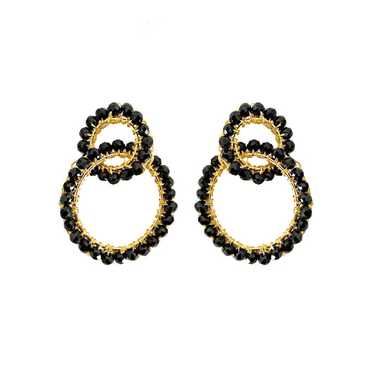 Brinco de Crochê Argolas Negro