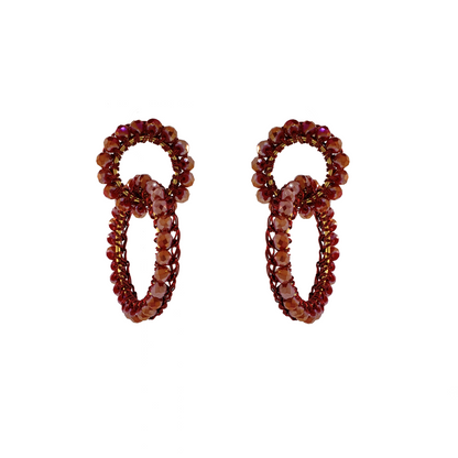 Brinco de Crochê Argolas Vermelho