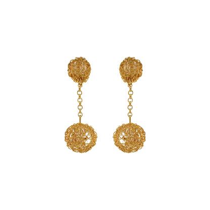 Brinco de Crochê Uni Dourado