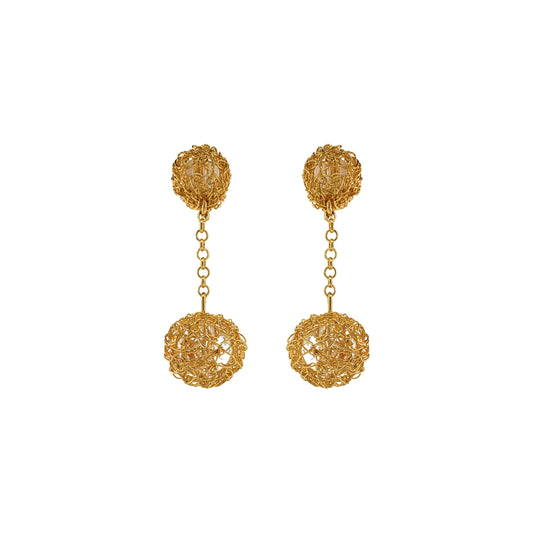 Brinco de Crochê Uni Dourado