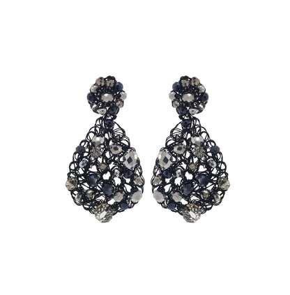 Brinco de Crochê Gota Salpicado Wild Cards Preto