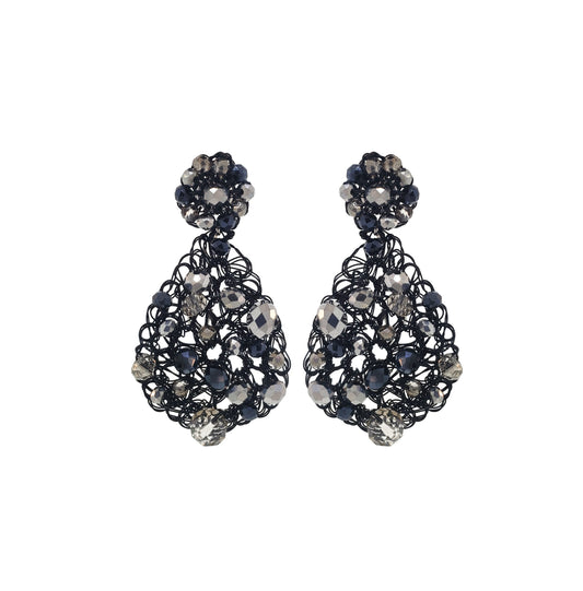 Brinco de Crochê Gota Salpicado Wild Cards Preto