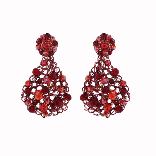 Brinco de Crochê Gota Salpicado Wild Cards Vermelho