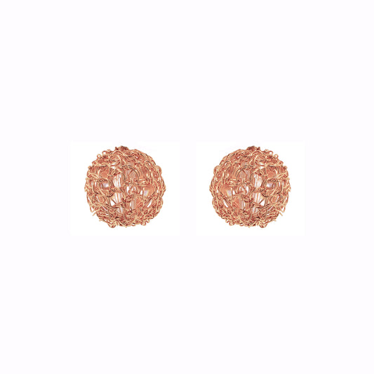 Brinco de Crochê Dome Post Rosê