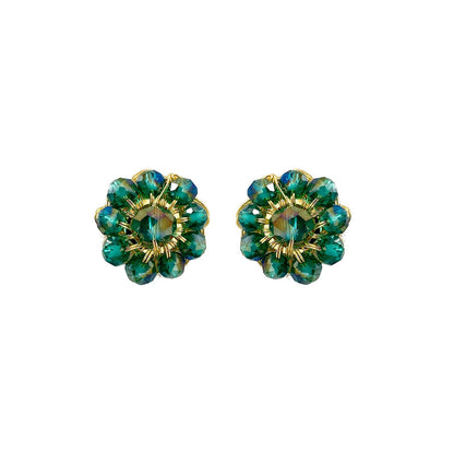 Brinco de Crochê Mini Flor Classics Verde