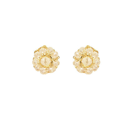 Brinco de Crochê Mini Flor Classics Cristal