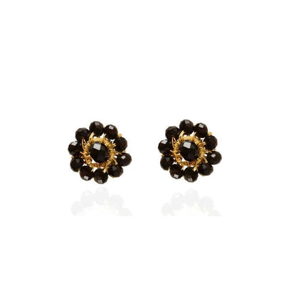 Brinco de Crochê Mini Flor Classics Preto