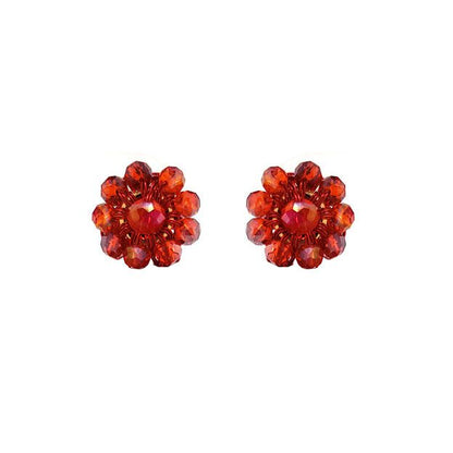 Brinco de Crochê Mini Flor Classics Vermelho