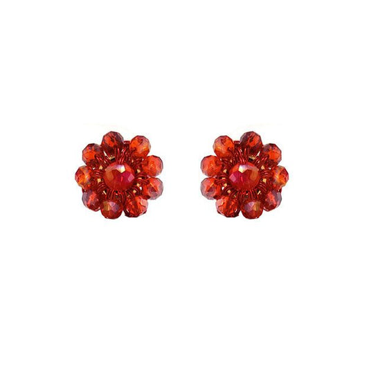 Brinco de Crochê Mini Flor Classics Vermelho